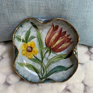 Vintage 6" Hand Painted Italian Pottery Dish